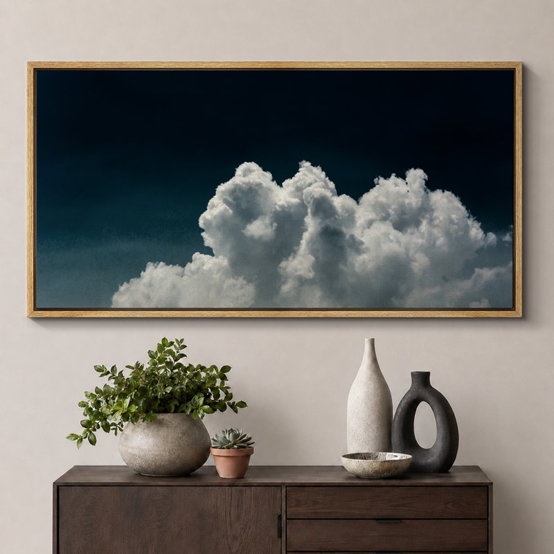 «Majestic Cumulus Clouds», reproduction sur toile, H 30 po x l 60 po, Naturel