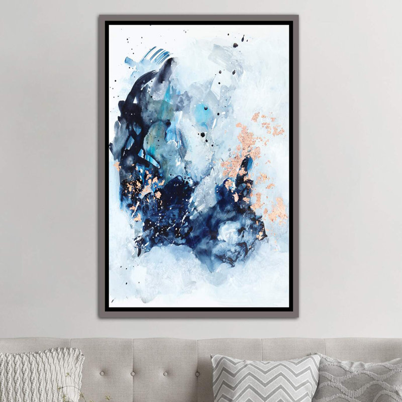 « let it be » par sana jamlaney, reproduction d’art, H 48 po x l 32 po x P 1,5 po, Toile encadrée de bois rustique foncé