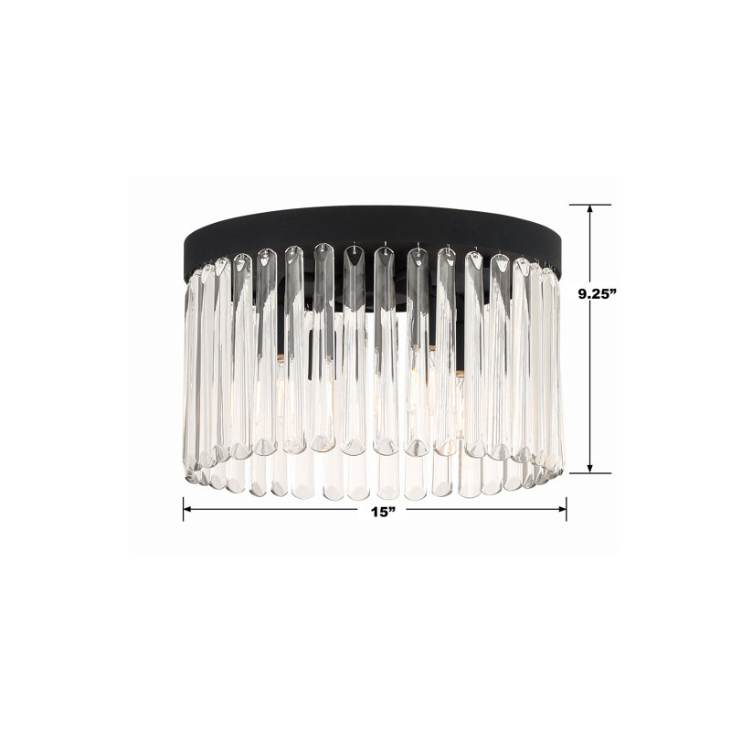 Idette Rowe 4 Light Modern Gold Ceiling Mount, Black