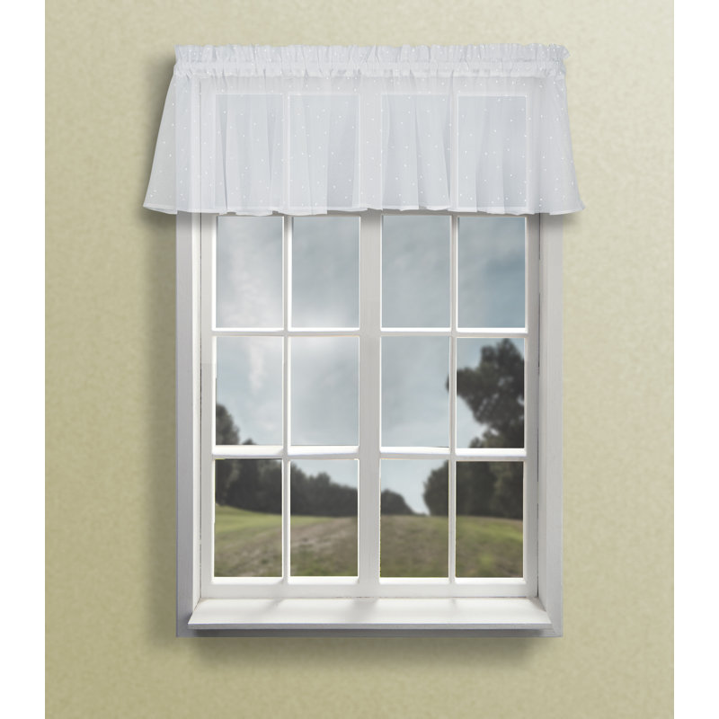 Matao Delicate Semi-Sheer Full Bodied Flounce Valance 84" , White