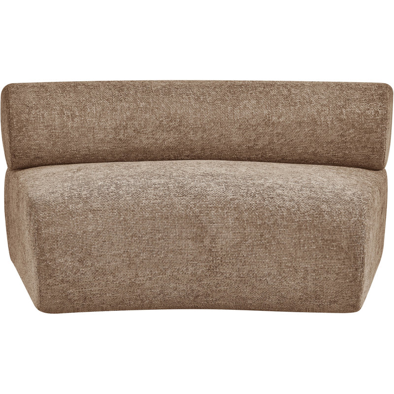 Bale Chenille Fabric Upholstered Modular Armless Chair, Brown