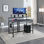 Steel Computer Desk with Built-In Electrical Outlet