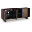 Armoire d'appoint avec portes Live Edge Wenda, bois d'acacia brun-gris anthracite 71 po