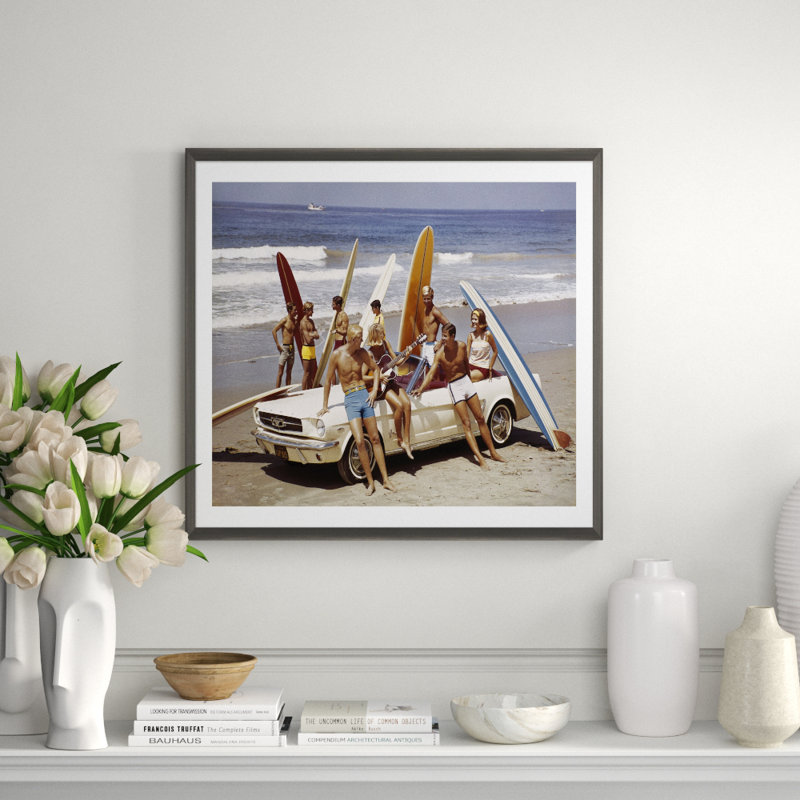 Friends Having Fun On Beach Giclee Print by Getty Images