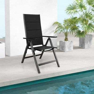  Patio Folding Chairs Lightweight Outdoor Dining Chairs W/ Padded Seat