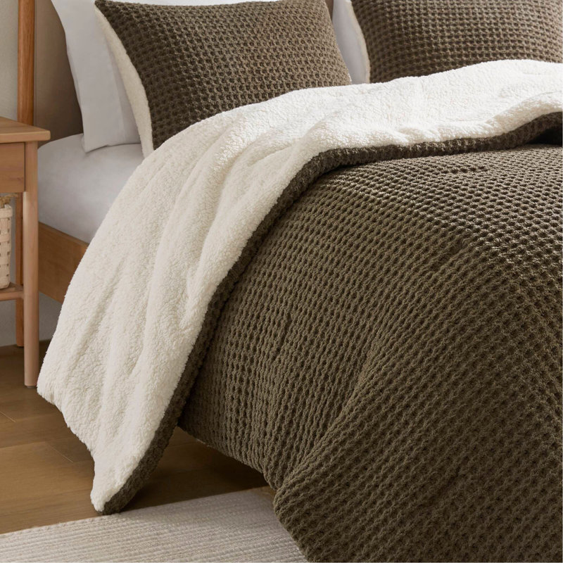 Ensemble d'édredon en chenille tricotée gaufrée