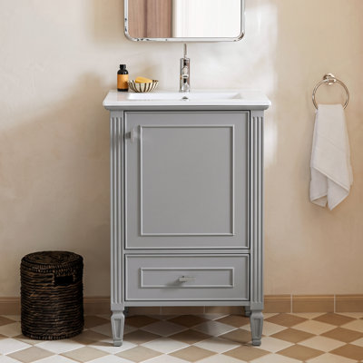 Paisley 20" Bathroom Vanity with Ceramic Sink & Solid Wood Legs
