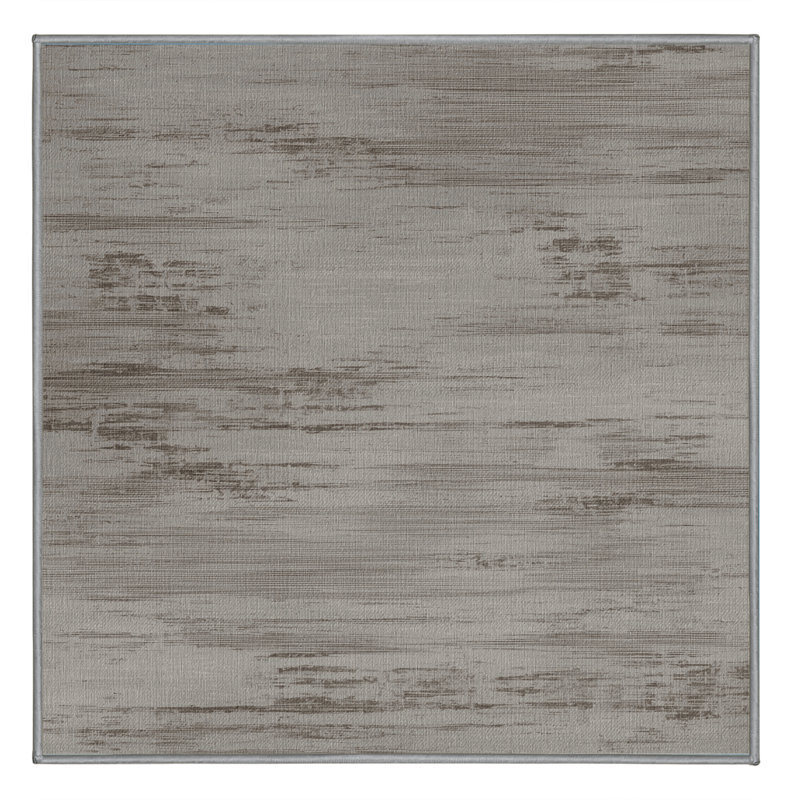 Machine Washable Abstract Grey Area Rug, Square 6'