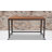Coventry Computer Table and Desk in Brown Oak Wood Grain Finish with Metal Wheels