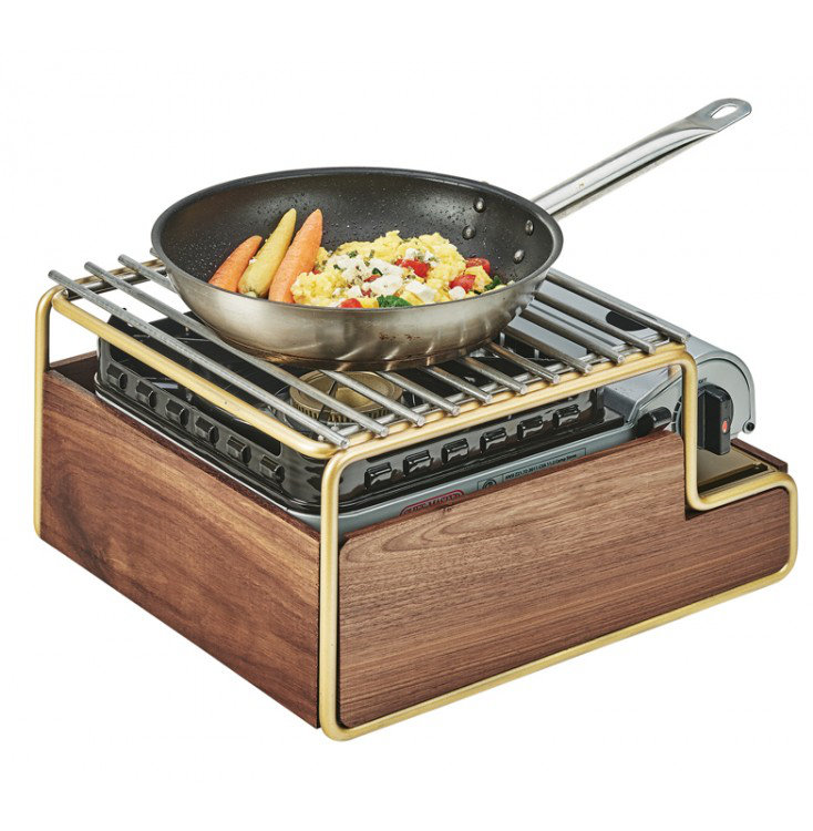 Cadre de cuisinière au butane Mid-Century, Laiton