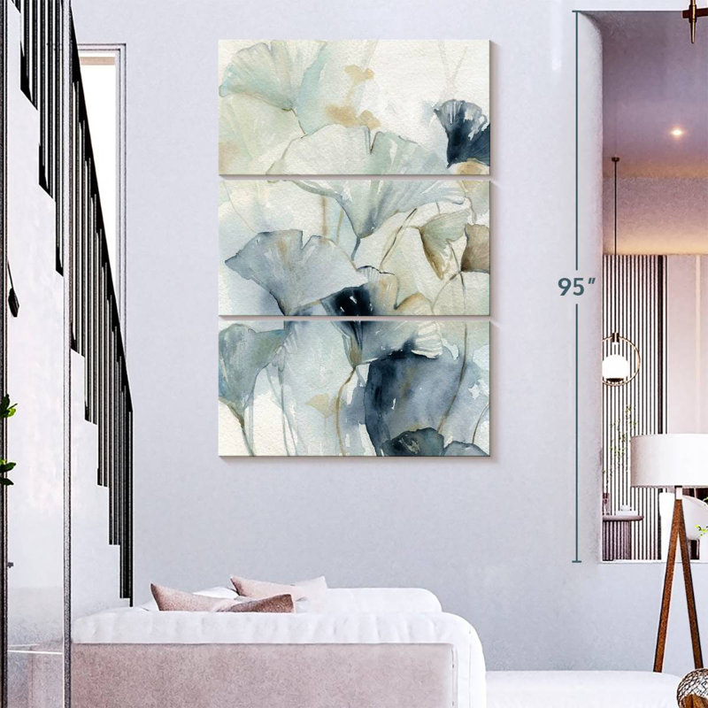 Harnek indigo ginkgo I, H 32 po x l 20 po