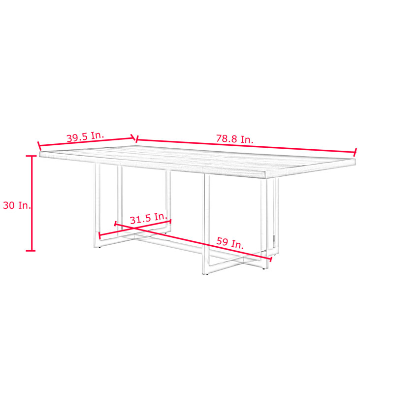 Table de salle à manger Kirtos, Doré, Noyer, L 78,8 po x l 39,5 po