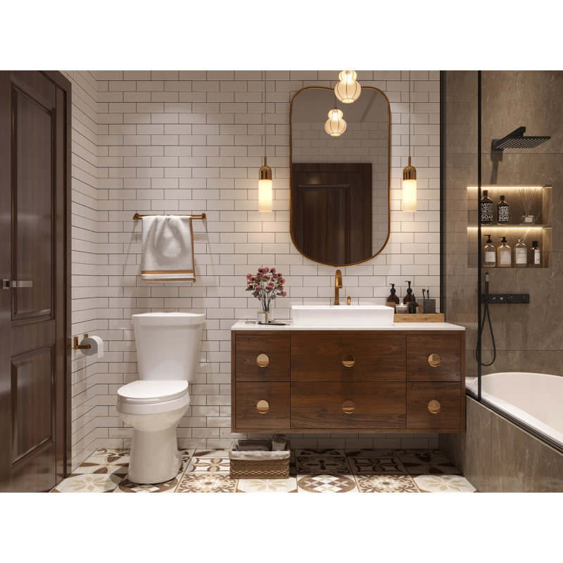 Toilettes allongées deux pièces pour salle de bain Dynasty, hauteur de la cuvette de toilette 17,5 po ADA