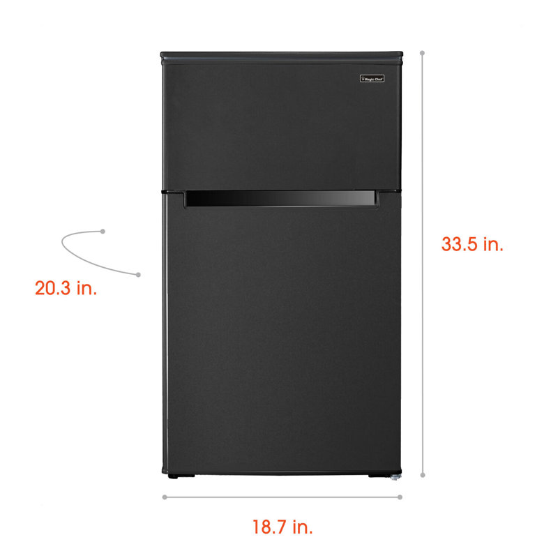 Magic Chef 3,1 pieds cubes Réfrigérateur avec congélateur supérieur en noir, Noir, noir, noir, noir