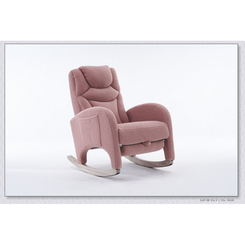 Chaise berçante avec repose-pieds réglable Teddy , Rose