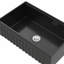 Évier de cuisine de ferme 33 po noir mat - 33 po x 20 po x 10 po en porcelaine