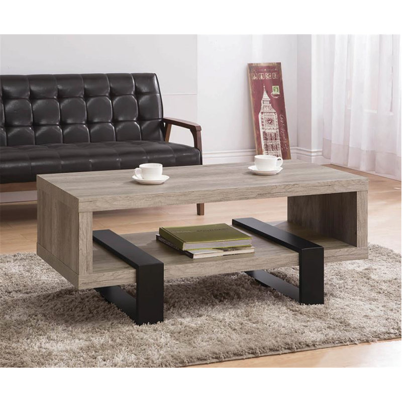 Garven Coffee Table with Shelf, Gray