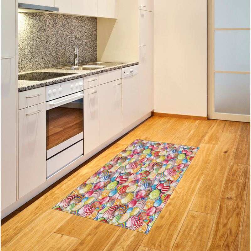 Tapis décoratif coloré en fibres de polyester à haute densité, Rectangle 2 pi 7 po x 5 pi