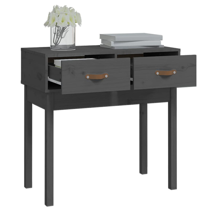 Kaeli Solid Wood Console Table, Grey, 75 cm H x 76.5 cm W x 40 cm  D