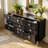 63" Wide 9 Drawer Chest Dresser With Silver Handles