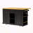 53Inch Large Kitchen Island With 2 Bar Stools, Power Outlet,Door Internal Storage Rack, Kitchen Storage Cart On 5 Wheels With Drop Leaf, 5 Open Side Racks, 3 Drawers, For Kitchen,Dining Room-1993828589