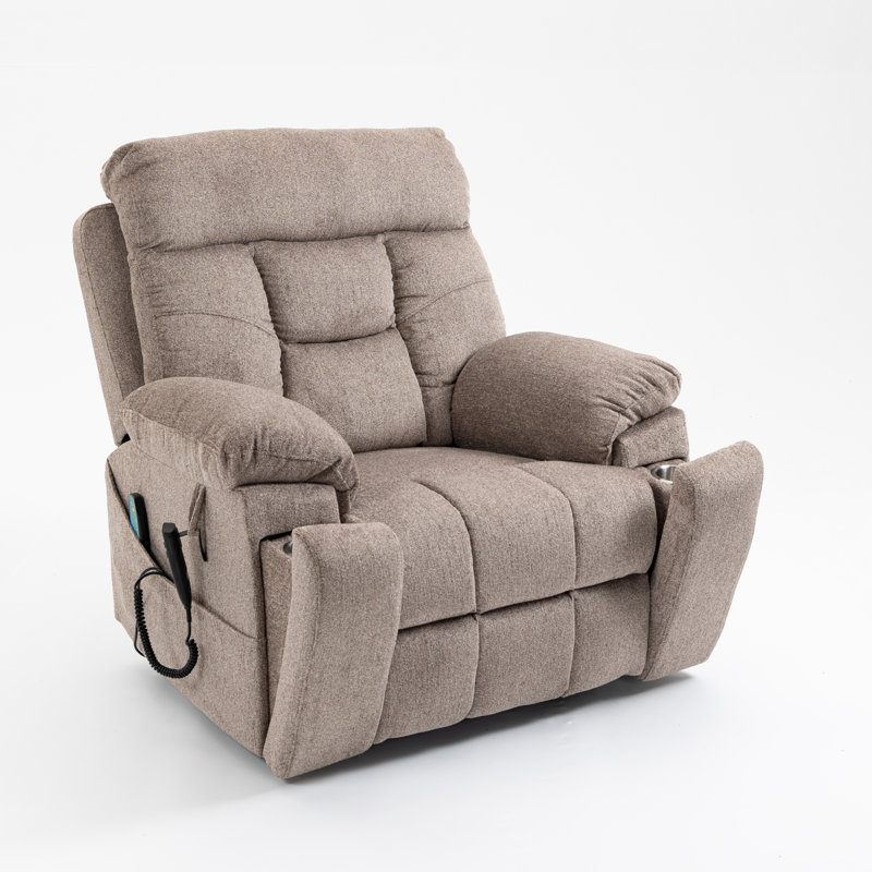 Old Age Electric Lift Chair, Flat High Density Foam Electric Sofa, With Heating And Massage Functions, Can Tilt To 180 Degrees, 2 Pocket Cup Holders, 2 Remote Controls