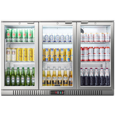 Bodegacooler 3-door Back Bar Beverage Refrigerator – 11.4 Cu.ft Commercial Counter-height Cooler With Led Display For Beer, Wine & Soda