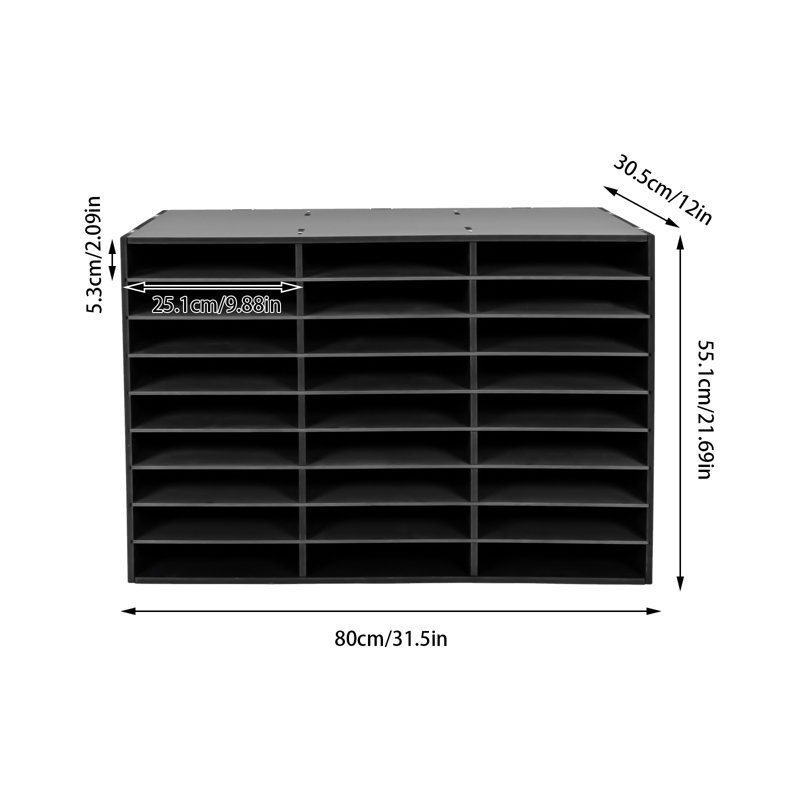 Hursel 27-grid Desktop File Organizer, Black