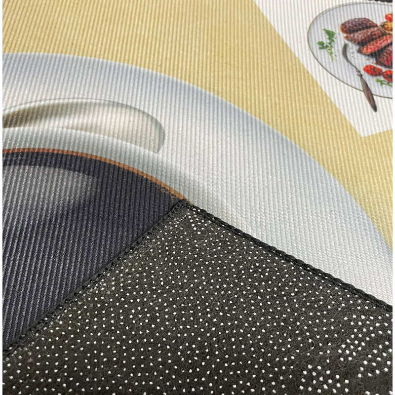 36" X 19" - Black Yellow Coffee Modern Non-Slip Washable Low Pile Kitchen Mat, Rectangle 1'7" x 3'