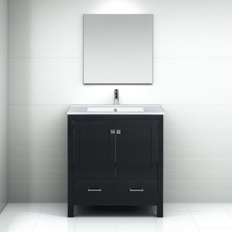 Ensemble de meuble-lavabo encastré 30 po, Noir