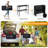 Black Rectangular Metal Patio Folding Bar Table With Lampblock