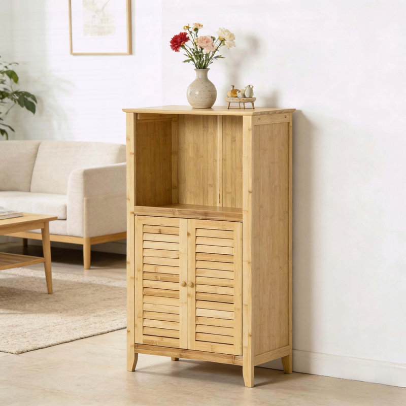 Home Organizer Tower with Bamboo Design, Natural