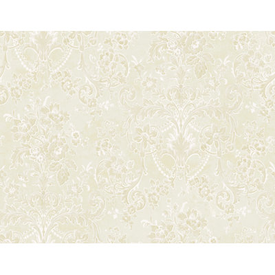  Designs Metallic Champagne & Parchment Vivienne Damask Unpasted Wallpaper