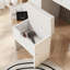 Meuble-lavabo vintage avec lumières miroir ajustables, 5 tiroirs, 4 armoires et station de charge pour la chambre à coucher