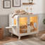 Armoire de toilette pour chat avec lumière DEL, jouets et escaliers pour chat-133411153