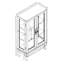 Vitrine 2 portes avec verre trempé, dossier en miroir, tablettes réglables et présentoir lumineux pour la maison ou le bureau-1115274779