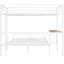 Lit simple superposé au dessus d'un lit double avec bureau, couleur blanc métallique, structure stable pour la chambre à coucher, s'adapte à plusieurs positions de chambre à coucher en métal et bureau en blanc, et répond à des exigences différentes-1642343669-1642343671
