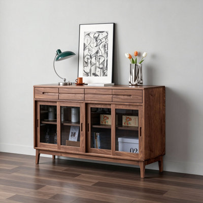Buffet simple en bois de noyer noir