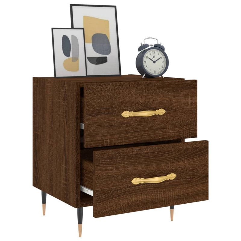 Rydal 40cm W Iron Bedside Table, Individual,  Grey Sonoma