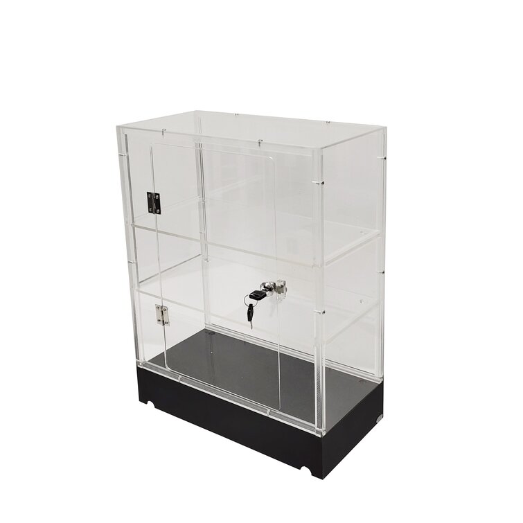Toilet Stainless Steel Cabinet Display Case Glass Door Showcase Lock W Keys | Harfington