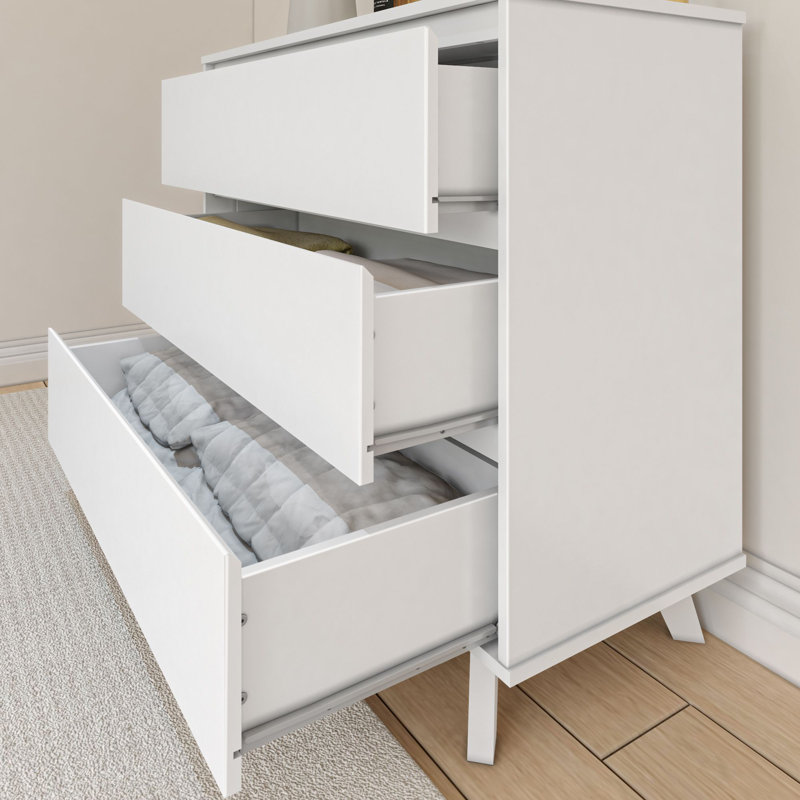 Lauritzen Scandinavian 3-Drawer Dresser, White