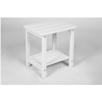Folding Adirondack Chair with Side Table, 3-Piece Adirondack Chair Set, White (2 Chairs and 1 Table)