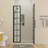 34"W x 72"H Hinged Shower Door With 10mm (0.39") Silk-Screen Clean Tempered Glass Shower Door , Reversible Swing Door, Black Bathroom Shower Partition.-125022071