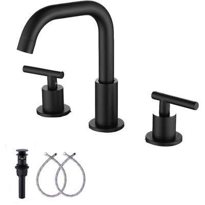 Widespread 2-handle Bathroom Faucet with Drain Assembly