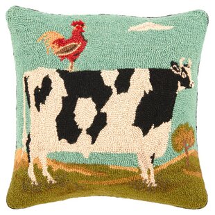 Heritage Farms Sheep and Star Hooked Pillow - 14x22