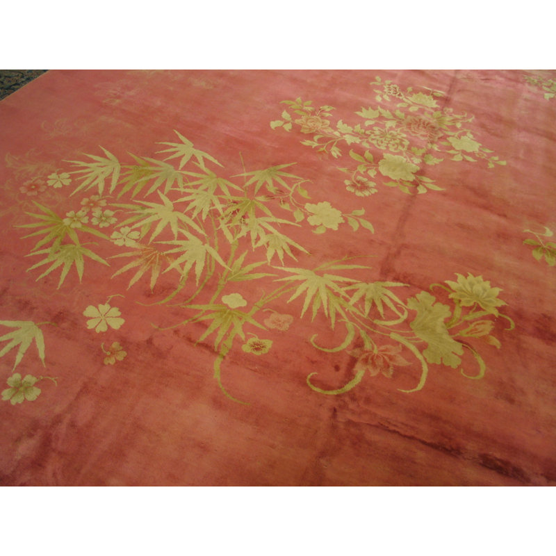 Grand tapis antique chinois en laine surdimensionné Art Deco