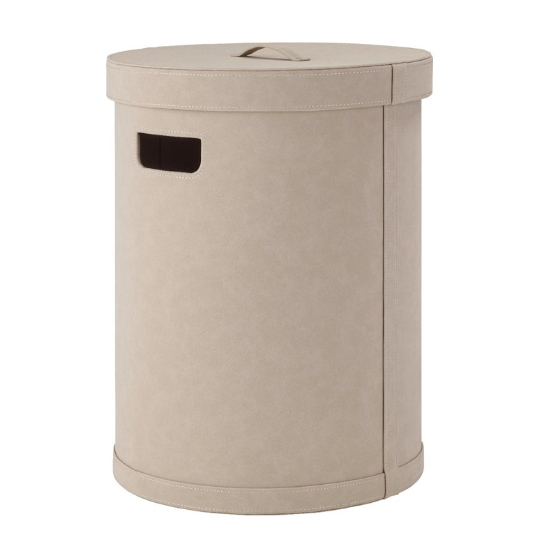SAHLA Leather / Faux Leather Storage Bin Set, Light Tan, 71.2
