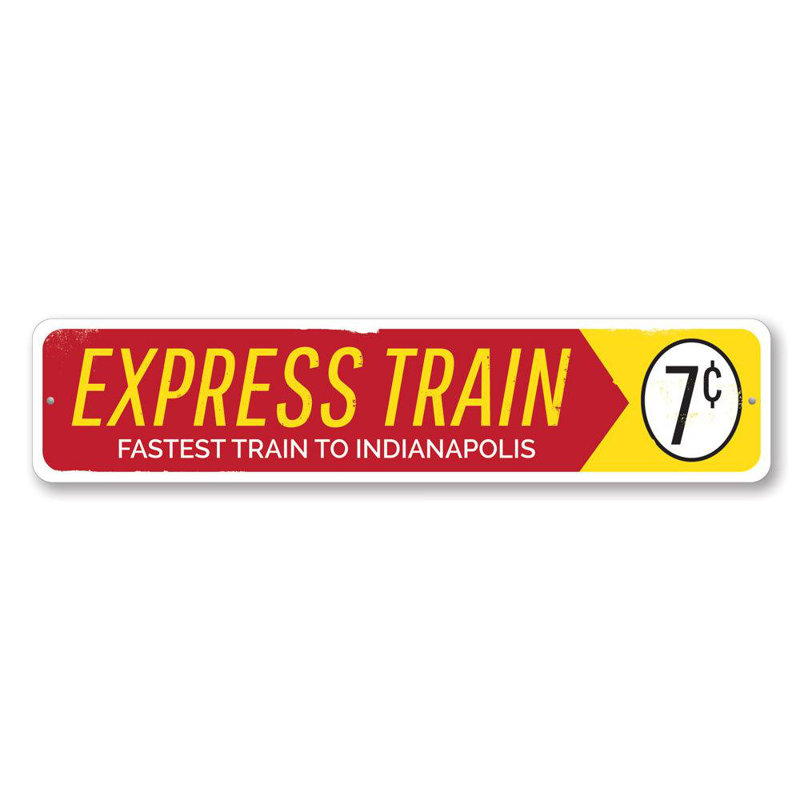 Signe en aluminium Express Train, H 4 po x l 18 po x P 0,04 po