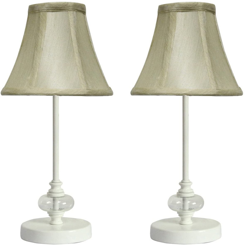 Ensemble de lampe de table 15 "Ayda, Crème, Blanc mat