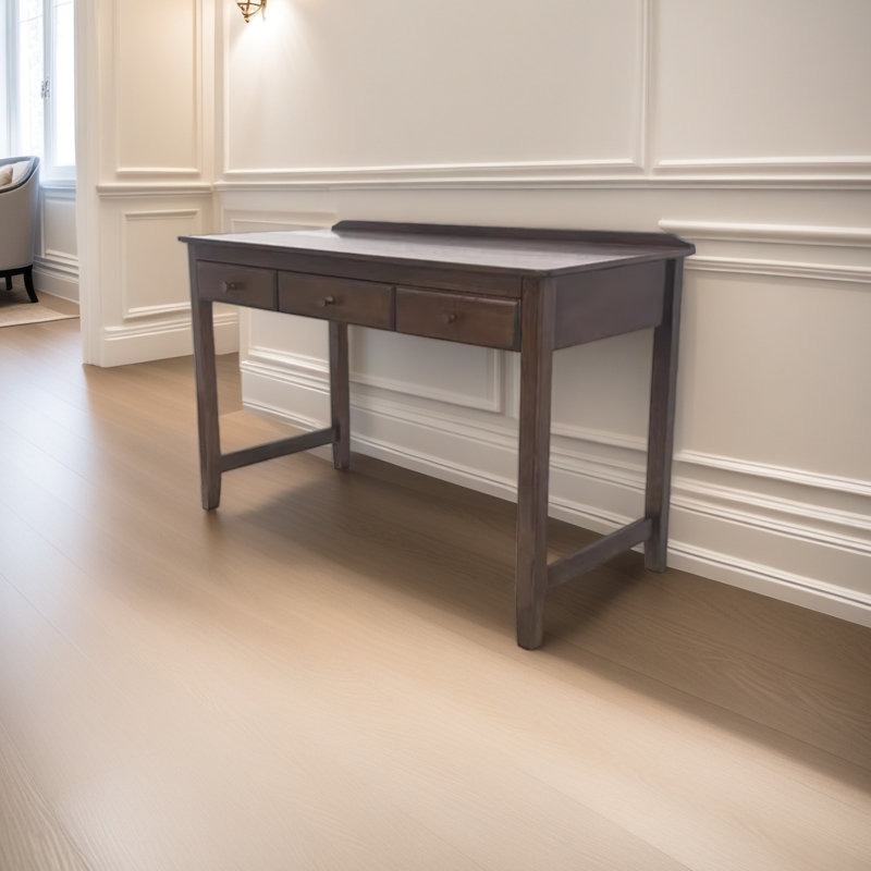 Solid wood simple three-drawer desk, Tan